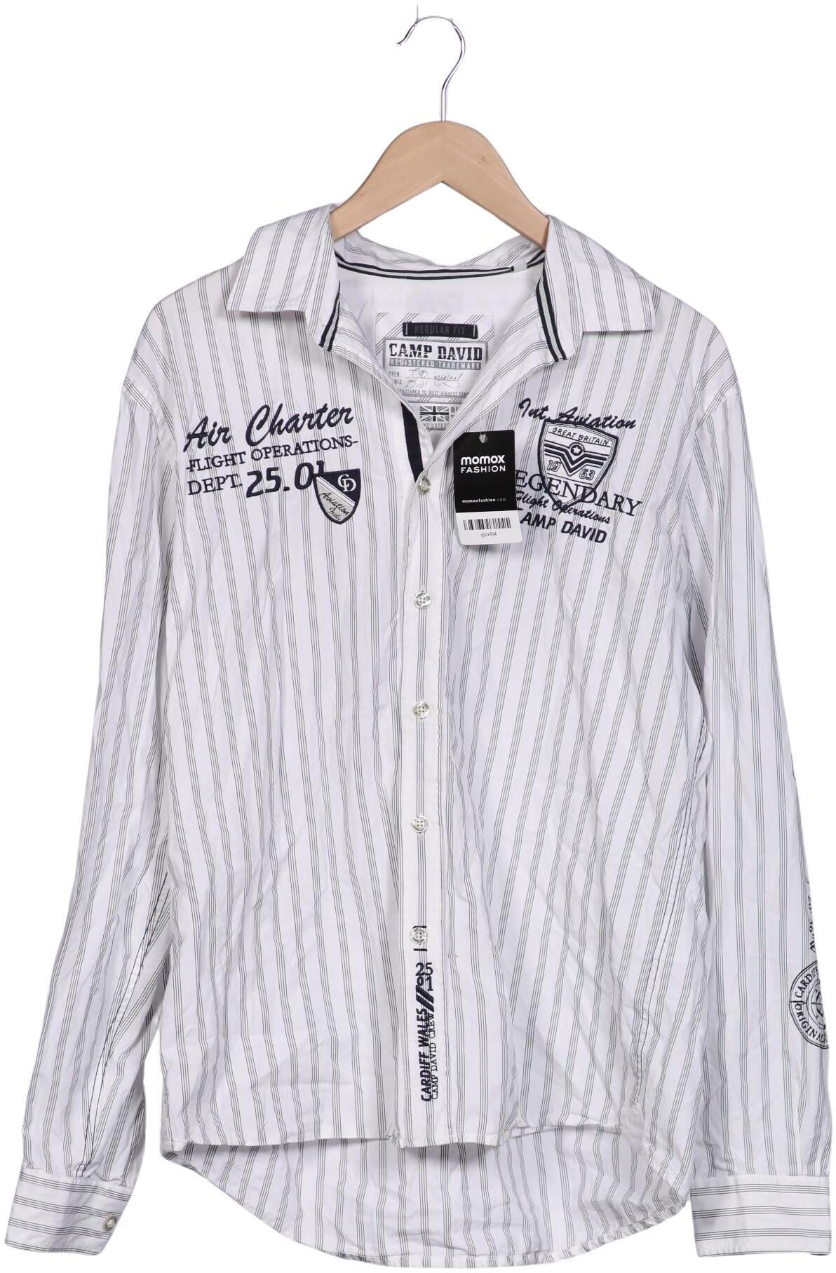 Camp David Herren Hemd, Mehrfarbig, Gr. L, Baumwolle - Second Hand