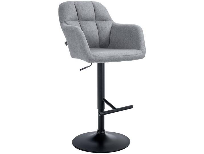 CLP Barhocker Stoff Grau, Textil, 57x97x59 cm, Esszimmer, Barmöbel, Barhocker