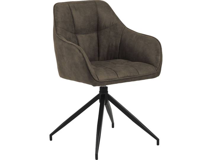 Esszimmerstuhl ACTONA GROUP Beate , braun (hellbraun, matt schwarz, hellbraun), B:59cm H:85cm T:55cm, Polyester, Stoff, Stühle, Esszimmerstuhl, mit edlem Samtstoff und modernen quadratischen Nähten