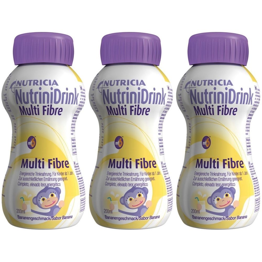 3x Nutrinidrink MultiFibre Bananengeschmack 3x200 ml Flüssigkeit