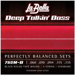 La Bella 760N-B Black Nylon Bass 060/135 (Gitarre), Saiten
