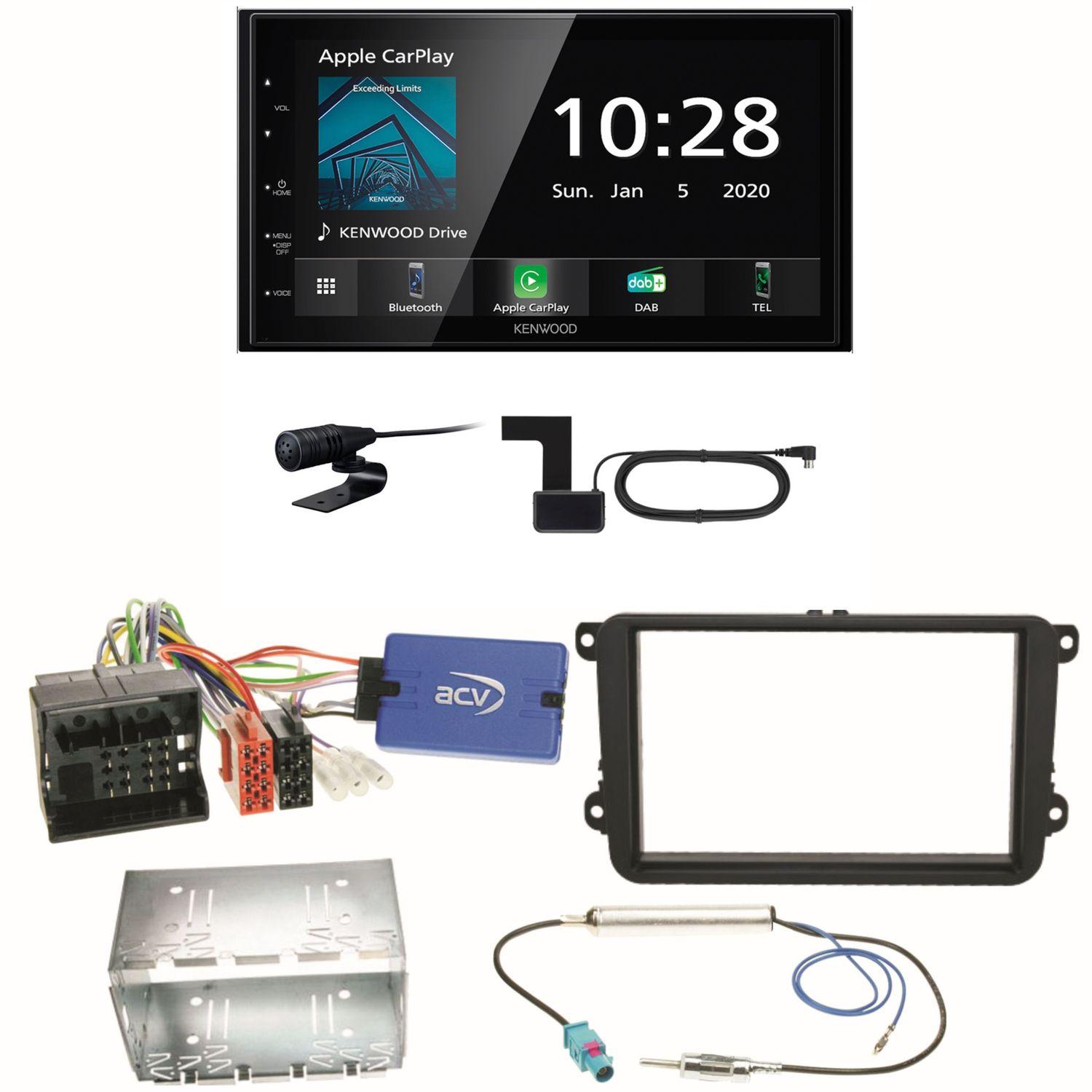 Kenwood DMX5020DABS Android Auto CarPlay Einbauset für Beetle Jetta Sharan T5