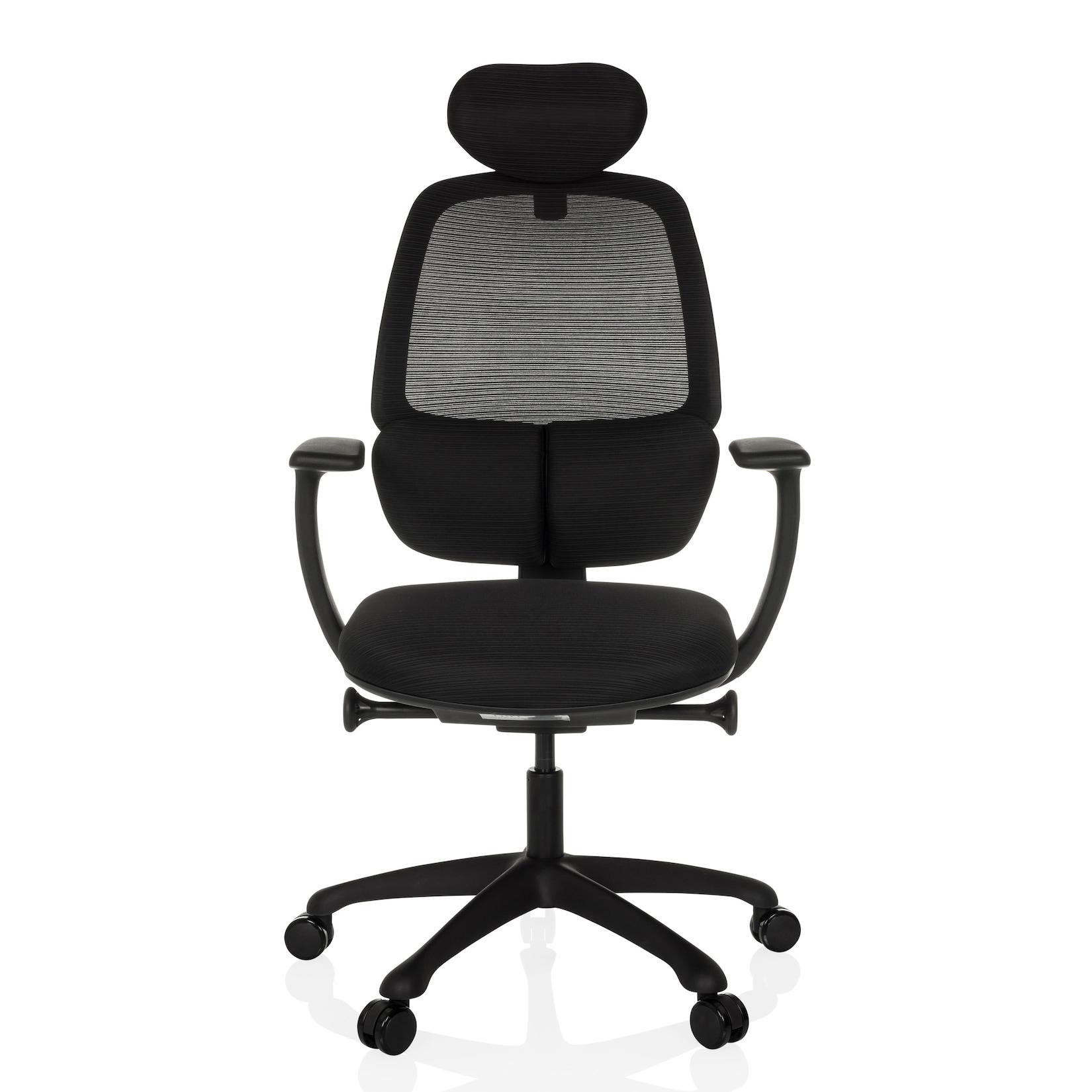 hjh OFFICE Profi Bürostuhl RI-COVER Stoff / Netzstoff mit Armlehnen