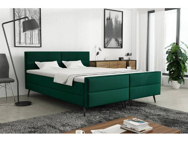Fun Möbel Boxbett Schlafzimmerbett GRANADA in Stoff (inkl. Topper), frei im Raum stellbar