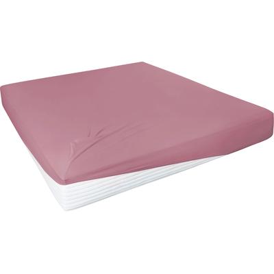 Spannbettlaken PRIMERA "Elasthan-Feinjersey", rot (rosenholz), 1 Stk., Jersey-Elasthan, 140-160x200 28cm, Jersey-Elasthan, Obermaterial: 95% Baumwolle, 5% Elasthan, Bettlaken, Spannbettlaken, PREMIUM, aus 95% gekämmter Baumwolle und 5% Elasthan, bis...