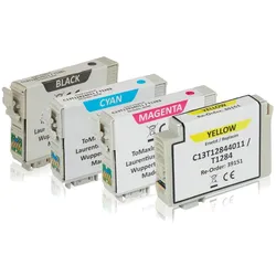 Inkadoo, Druckerpatrone, Kompatibel zu Epson C 13 T 12854012 / T1285 Tintenpatrone (BK, C, M, Y)