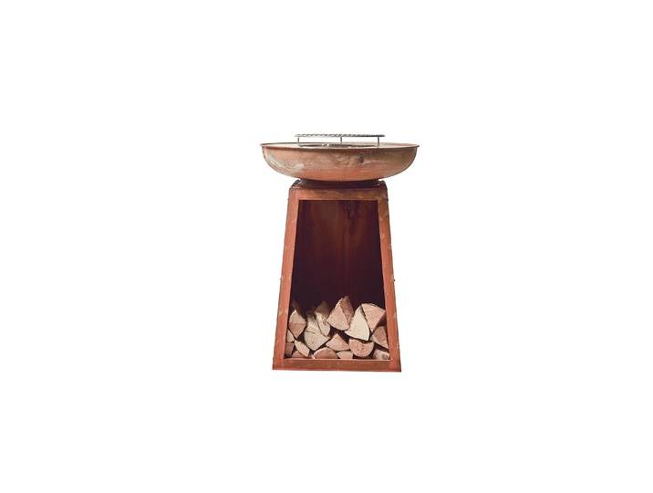 Feuerschale NOUVEL Grill- und Feuerschale Beliz , braun, H:107cm Ø:75cm, Stahl, Feuerkörbe, Feuerschale