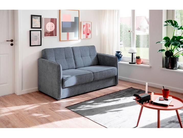 Home affaire Schlafsofa Milano Einzelauszug, Schlaffunktion, schmale Armlehnen, Breite 147cm, zwei einzeln ausziehbare Liegefunktionen