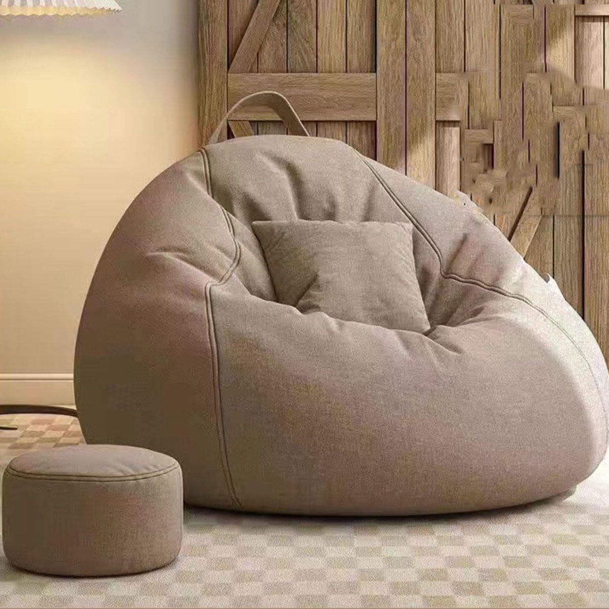 Bruine Zitzak Stoel met Rebound Schuim Vulling - Grote Luie Sofa voor Ontspanning