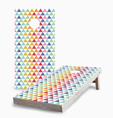 Skip's Garage Triangle Pattern Corn Hole Board Set w Case & Lights