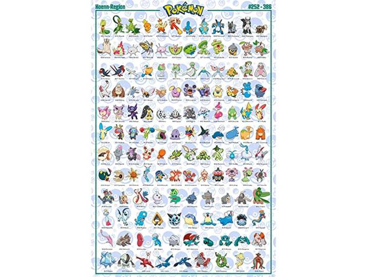 ABYSTYLE Pokémon Hoenn 61 x 91,5 cm Maxi-poster - opgerold geleverd - kunstposter - wandposter - poster & prints Pokémon Merchandising