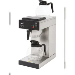 METRO Professional Filterkaffeemaschine GCG2001, Edelstahl / Kunststoff, 21.5 x 41 x 46cm, 2000 W, inklusive 2 Glaskannen 1.8 L, silber / schwarz