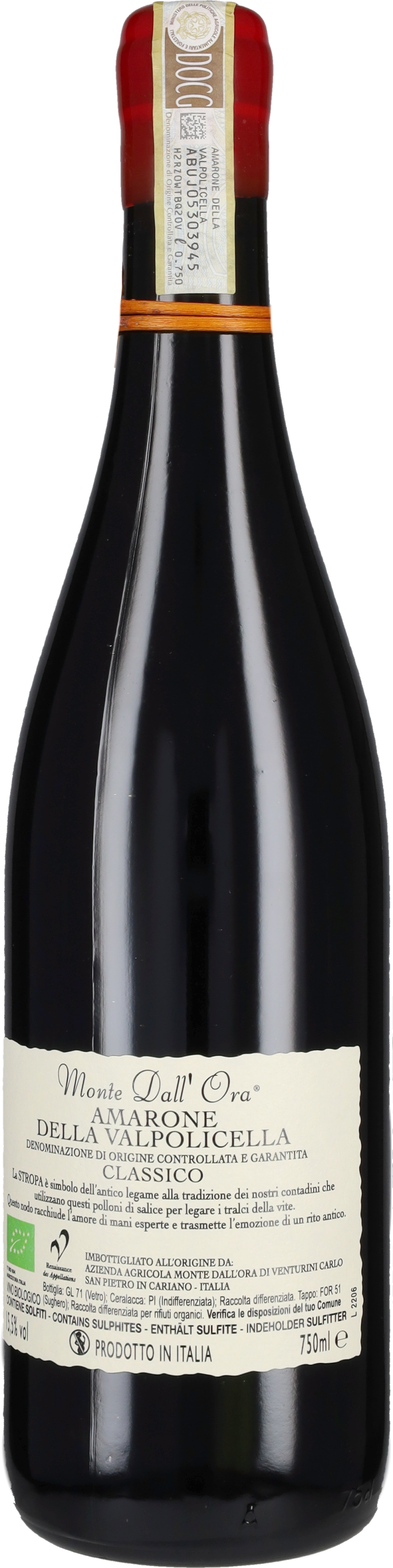 Amarone Classico 'Stropa' Monte Dall'Ora 2016