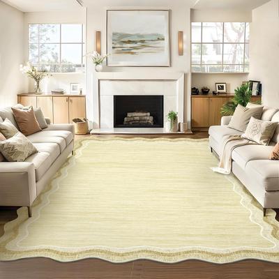 "Garvee Modern 5'x7'Area Rug,Solid Color Low Pile Stain Resistant Rug - 2'3"" x 12' Runner"