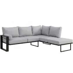 LOUNGEECKTEIL Verdino mit Metallrahmen 215 cm Hellgrau