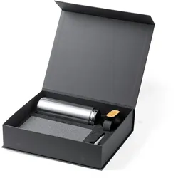 Premium-Set mit 640-ml-Isolierflasche, Notizblock und Aluminium-Kugelschreiber