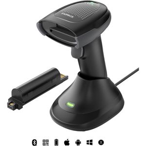 Inateck Barcode-Scanner Pro170B_black, kabellos, USB, Bluetooth, 2D Imager, Handscanner, mit Basisstation