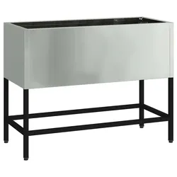 Helloshop26 - Modernes Hochbeet im schicken Design 60 x 26 x 45 cm pflegeleicht aus verzinktem Stahl Silber