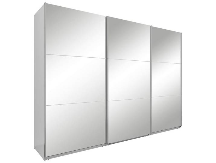 Boxxx Schwebetürenschrank, Weiß, Glas, 3 Fächer, 300x216x64 cm, Schlafzimmer, Kleiderschränke, Kleiderschränke mit Spiegel