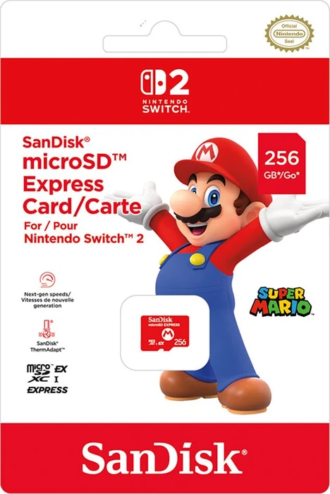 SANDISK MicroSD Express 256GB Nintendo Switch 2 (NVMe)