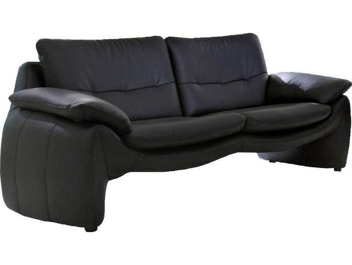 3-Sitzer PLACES OF STYLE Luna , schwarz, B:205cm H:80cm T:88cm, NaturLEDER (echtes Rindsleder), Sofas, 3-Sitzer, in einzigartiger Optik
