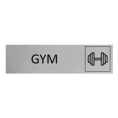 CombiCraft Aluminium Türschild Gym 165x45mm mit 3M-Tape zur Befestigung, einfache Kennzeichnung von Räumen und Bereichen