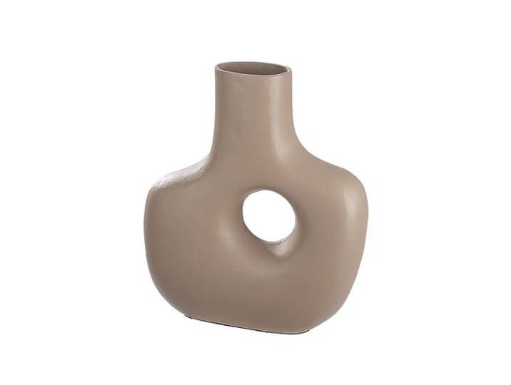 Casablanca Vase décoratif perforé - Vase à Fleurs imperméable en Aluminium - Décoration de Salon\, d'automne - Décoration de Noël - Cadeau d'anniversaire - Couleur : Beige Marron - Hauteur 30 cm