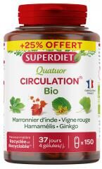 Super Diet Superdiet Quatuor Vigne Rouge Circulation Bio 150 Gélules - Pot 150 gélules