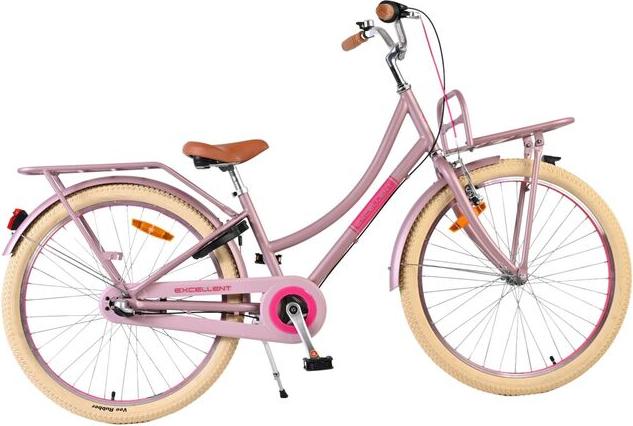 Volare Excellent Kinderfahrrad - Mädchen - 24 Zoll - Mattrosa - 3 Gänge