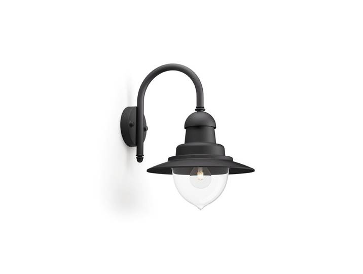 Philips Raindrop wall lantern black 1x60W 230V No bulb Ha