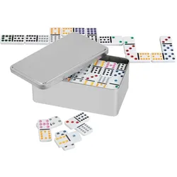 Philos Domino Doppel Metallbox (Deutsch, Englisch, Französisch, Italienisch, 2 - 4 Spieler)