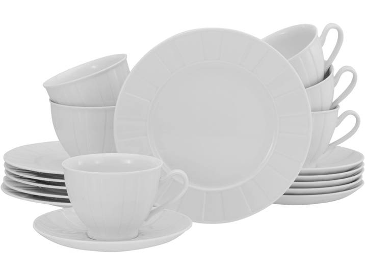 Kaffeeservice CREATABLE Barcelona , weiß, 18 Stk., Porzellan, Geschirr-Sets, Kaffeeservice, klassischer Manufakturstil