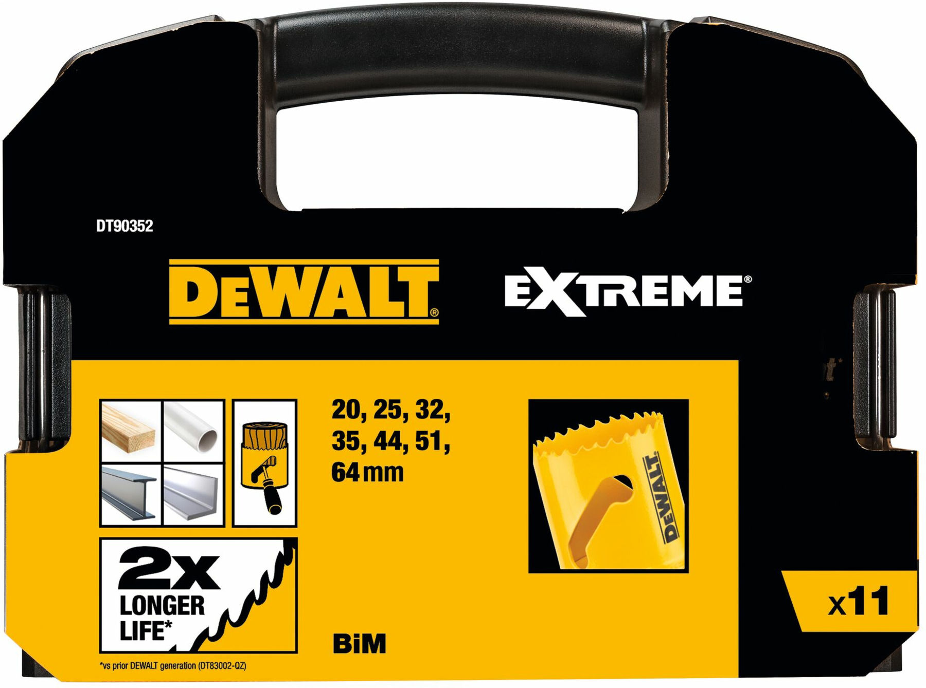 DEWALT Lochsägen-Set BIM Elektriker, 11-tlg. (DT90352-QZ)