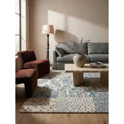 Wollteppich Boho Blau 120 x 170 cm - SOAR   Kadima Design