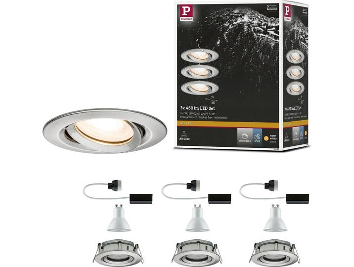 Paulmann LED à encastrer Nova Plus\, set de 3\, orientable