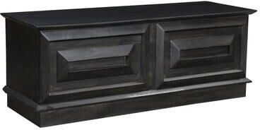 Taran Designs Carved Storage Ottoman with Solid Wood Frame