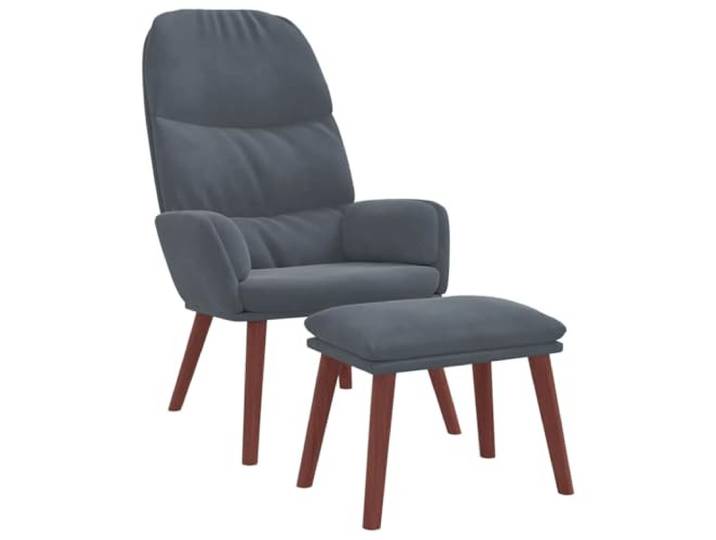 Tmriohed Relaxsessel mit Hocker Dunkelgrau Samt Sessel Set 2-teilig Ergonomischer Polstersessel mit separater Fußstütze für Ihr Wohnzimmer oder Schlafzimmer. Gemütlich und stilvoll.