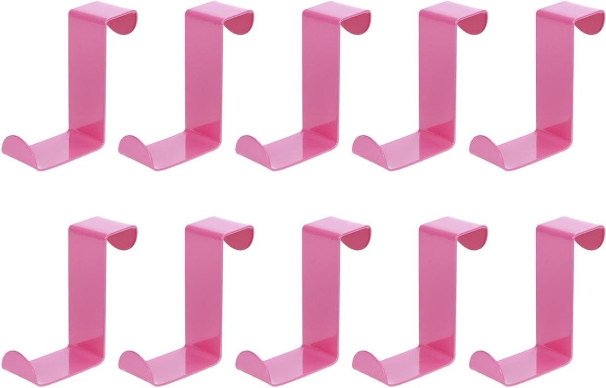 Omkeerbare dubbele deurhaken voor het ophangen van kleding, Fuchsia, Hoogte: 6,3 cm
