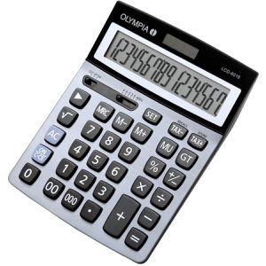 Olympia Taschenrechner LCD 6016, MwSt-Berechnung, 16-stelliges LC-Display, Solar- & Batteriebetrieb