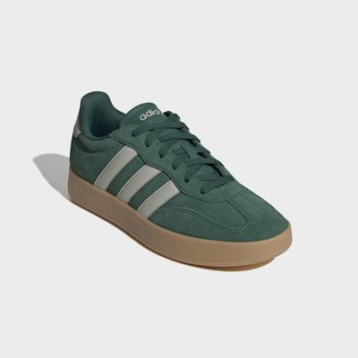 Sneaker ADIDAS SPORTSWEAR "BARREDA", Herren, Gr. 38, grün (collegiate grün, halo grün, gum 3), Leder, Synthetik, Schuhe Sneaker, inspiriert vom Design des adidas handball spezial