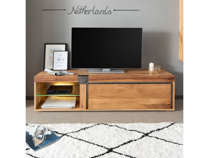 Meuble TV 180x48 Chênes sauvage et lombard huilé Bois naturel NEW AMSTERDAM #02