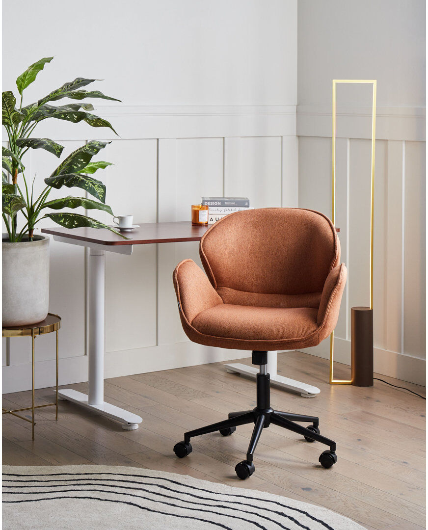 Latitude Run Twill and Fabric Office Chair Orange 93cm H X 63cm W X 70cm D