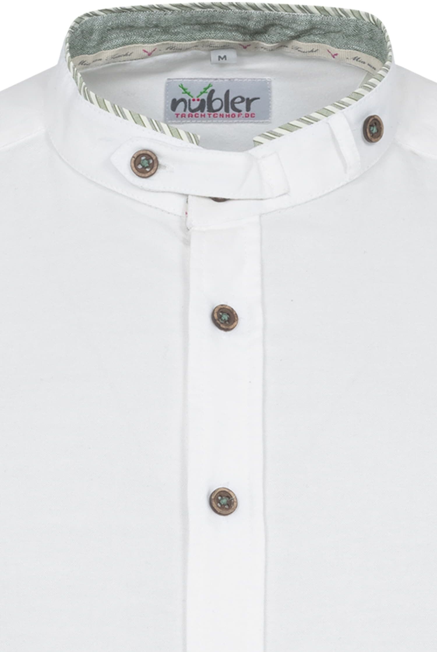 Trachtenhemd NÜBLER "Trachtenhemd Hintersee", Herren, Gr. S, EURO, weiß, Obermaterial: 100% Polyester PES., Hemden Trachtenhemd