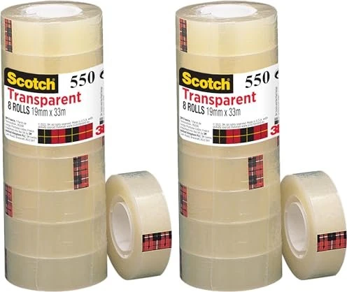 Scotch 550 Klebefilm transparent 19,0 mm x 33,0 m 8 Rollen