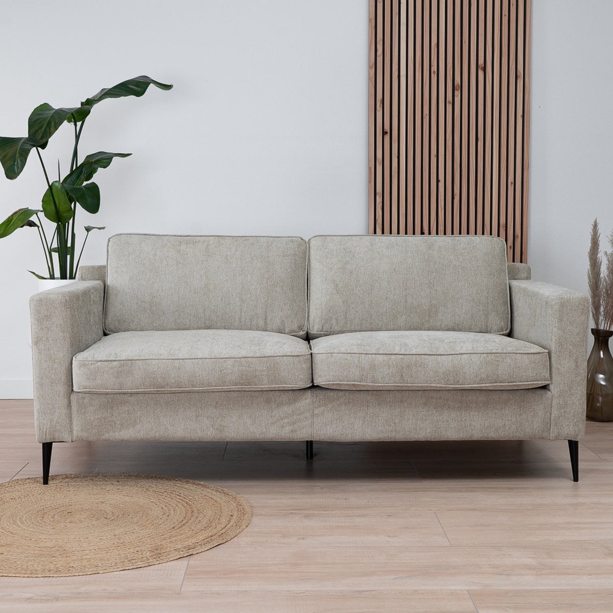Bronx71 Orlando Scandinavische 3-zits bank in gemêleerd taupe stof