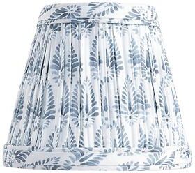 Isla Block Print Pleated Chandelier Shade - Slate - Ballard Designs