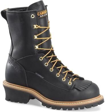 "Carolina Spruce 8"" Lace-to-Toe Logger - Mens 8 Black Boot E2"