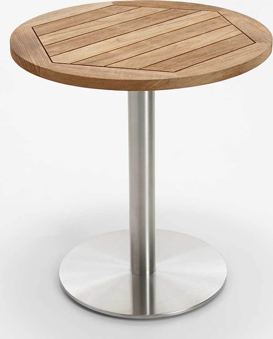 Niehoff - Runder Garten-Bistrotisch - Teak Teak recycelt Edelstahl gebürstet Durchmesser: 95 cm