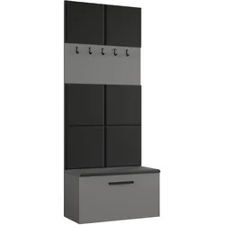 GARDEROBENSCHRANK Rosanno I Grau 80,6/204/40 cm – Modern, mit Kleiderhaken