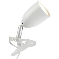 BRILLIANT Lampe Leo LED Klemmleuchte weiß   1x LED-PAR51 , GU10 , 3W LED-Reflektorlampe inklusive , (240lm , 2700K)   Mit Schnurzwischenschalter